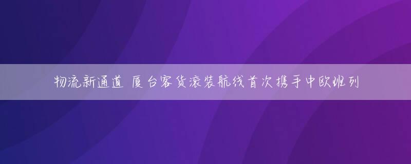 物流新通道 厦台客货滚装航线首次携手中欧班列